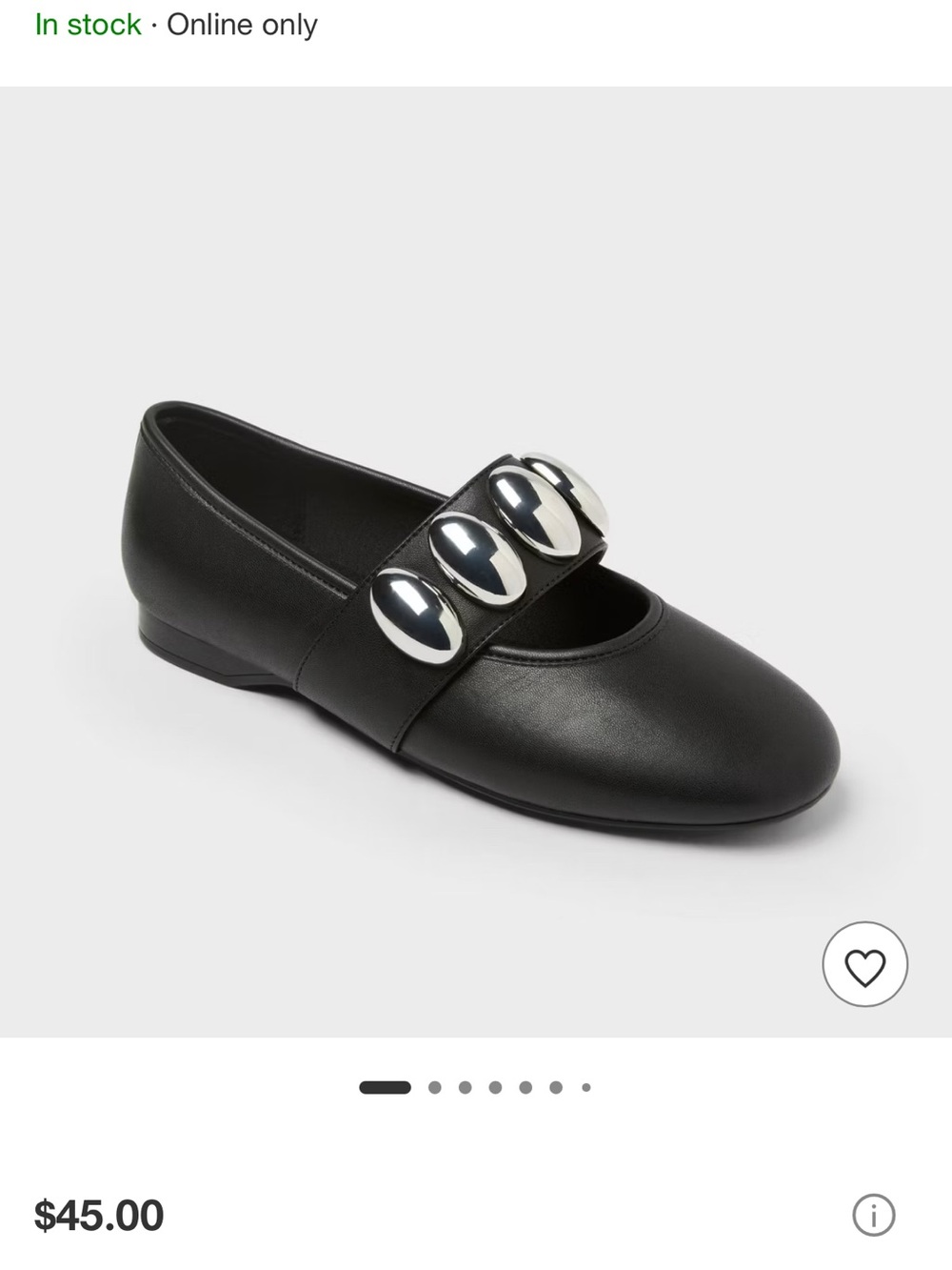 Black Mary Jane Flat with Silver Oval Accents